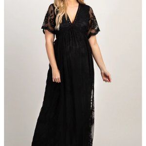 PinkBlush black lace maternity dress